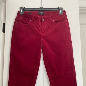 Talbots Maroon Velveteen Boot Cut Pants Size 6